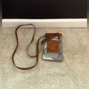 Leather and camo phone purse